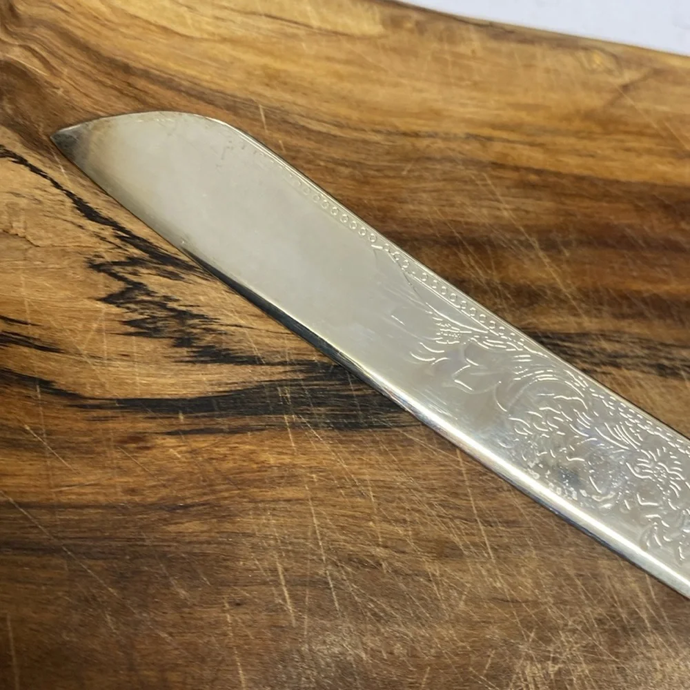 International Silver Company Cake Knife Server Silverplate Crown Handle